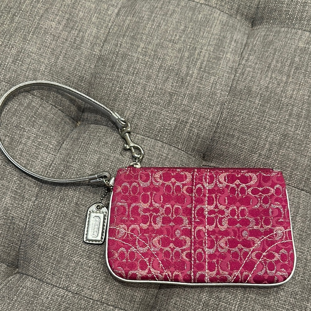 Coach Pink Patterned Wristlet